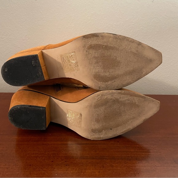 Aldo Suede Brown Boots Western Style Pointy Toes Size 8 - Picture 6 of 14